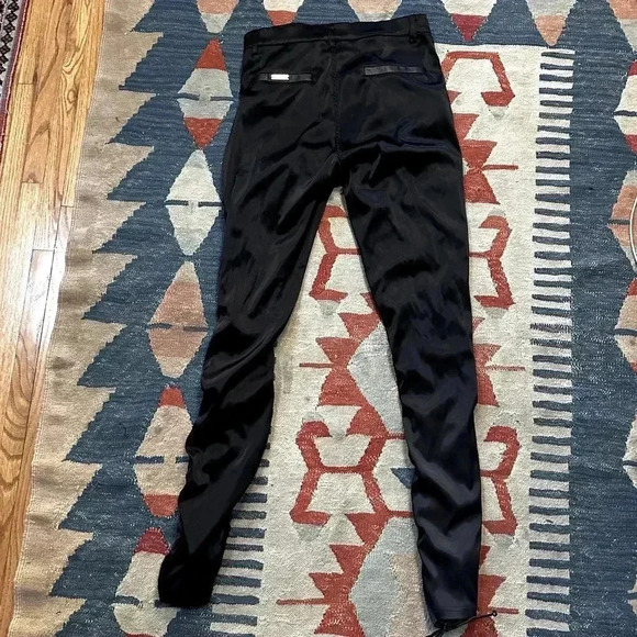 Mainère De Voir Black Ruched Satin Trousers with Ties - Picture 11 of 14